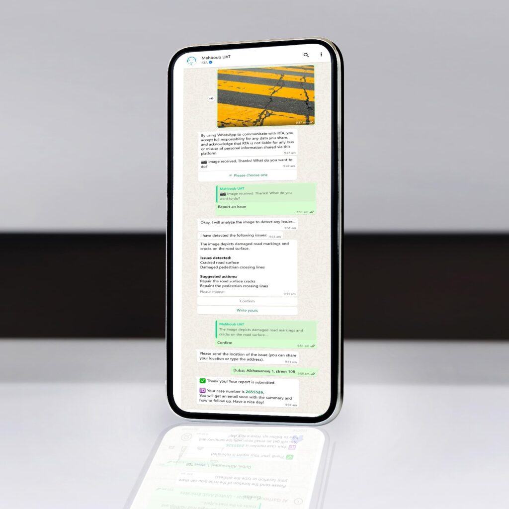 RTA Launches Madinati Service via “Mahboub” Chatbot on WhatsAppCommunity Participation Reinforced through Feedback and Proposals