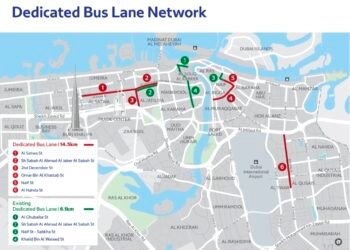 Dubai RTA Speeds Up Commutes: 30% of 14.5km Dedicated Bus and Taxi Lane Project Completed