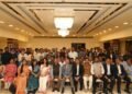 H.E. Dr. Deepak Mittal addressing Indian business leaders and IRC members at the Ras Al Khaimah Hotel.