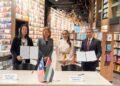 Sheikha Bodour bint Sultan Al Qasimi witnessing the MoU signing between Sharjah Book Authority and BookXcess Malaysia.