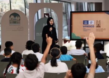 Children engaging in creative writing and storytelling at the Sharjah Public Libraries Summer Camp 2026.