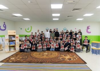 Her Excellency Sheikha Lubna bint Khalid Al Qasimi during a joint visit to Emirates Humanitarian City in Abu Dhabi.