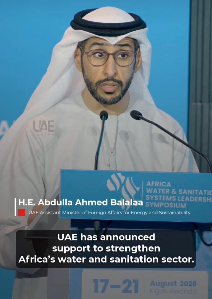 H.E. Abdulla Ahmed Balalaa speaking on global water security and African partnerships