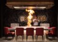 Chef performing live teppanyaki cooking at Benihana Ibn Battuta restaurant Dubai