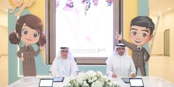 Officials signing a digital MoU agreement for labor welfare in Dubai