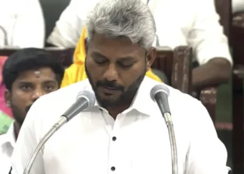 Tamil Nadu Assembly chamber during the budget presentation by the state government.