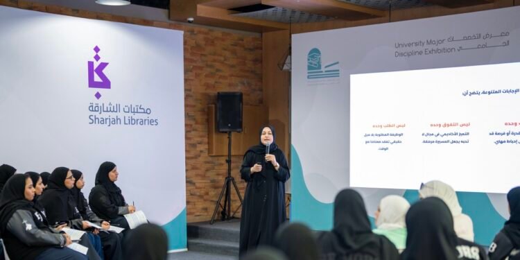 Sharjah Public Libraries opens the 8th University Majors Exhibition at SBA headquarters, featuring 23 institutions, 36 workshops, and the Miqyas career assessment tool.