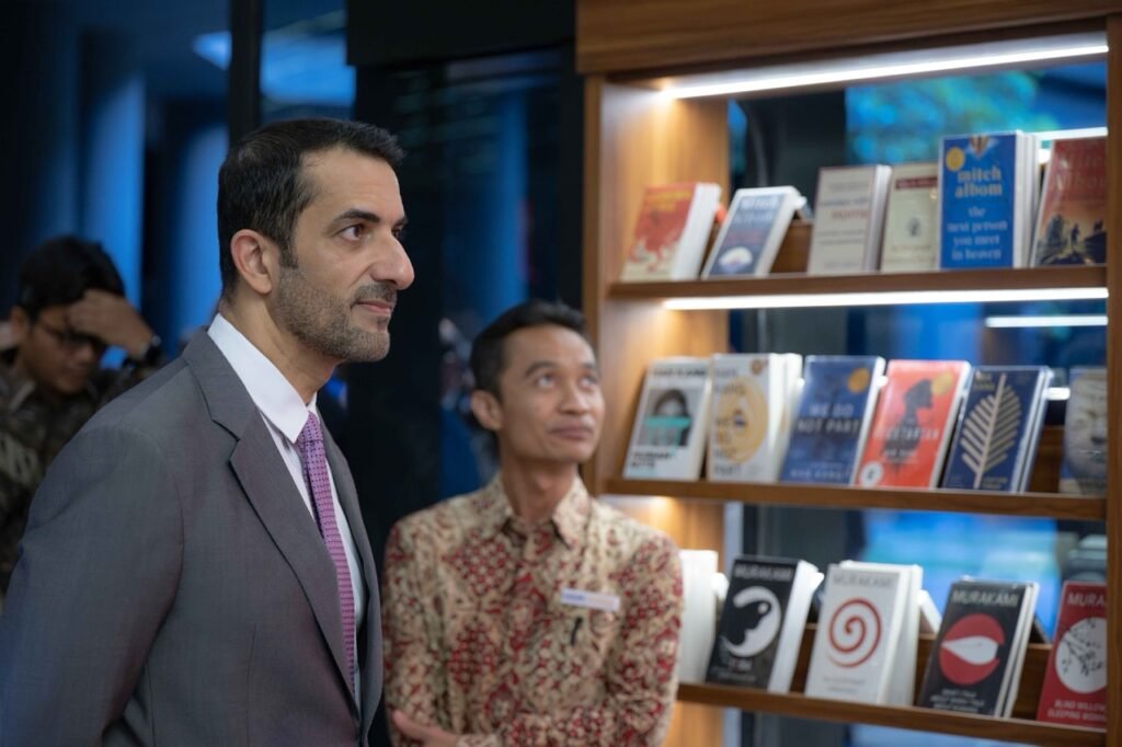 Sheikh Sultan bin Ahmed announces the $1.6M Jawaher Al Qasimi Humanitarian Innovation Centre at Universitas Gadjah Mada to develop community solutions.