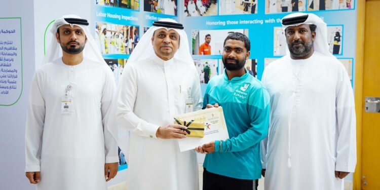 Dubai authorities have honoured Indian delivery boy Muhammad Parvez for halting a major roadside water leak mid-shift to prevent traffic disruption.