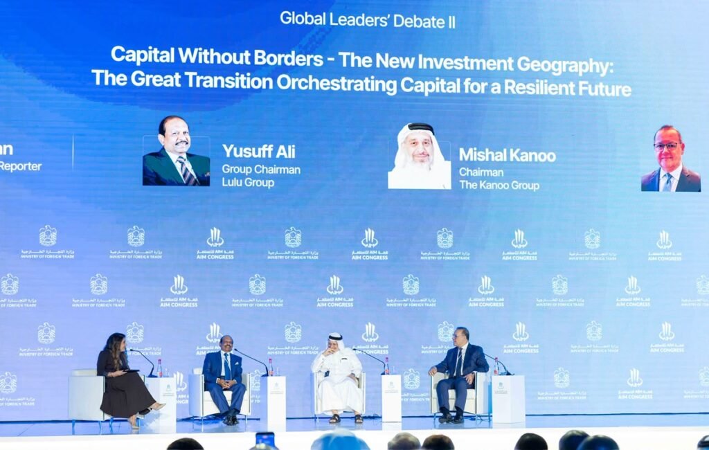 The 15th AIM Congress 2026 opens at Dubai World Trade Centre. LuLu Group Chairman Yusuff Ali and Indian state delegations explore trade and investment ties.