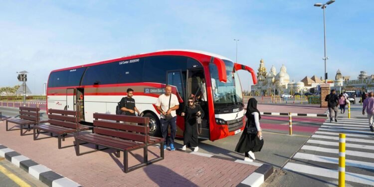 Dubai's RTA relaunches dedicated public bus routes 102, 103, 104, and 106 alongside electric abra rides for Global Village Season 31 starting October 14.