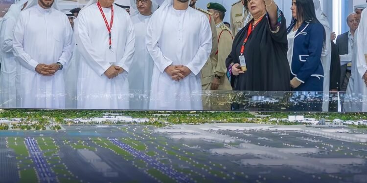 Sheikh Mansoor bin Mohammed opens the 25th Dubai Airport Show as officials confirm Al Maktoum International Airport's 150-million passenger phase opens in 2032.