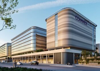Dubai CommerCity launches a Dh1.8 billion expansion adding six office buildings and vertical logistics hub 'The Hive' amid 96% occupancy levels.
